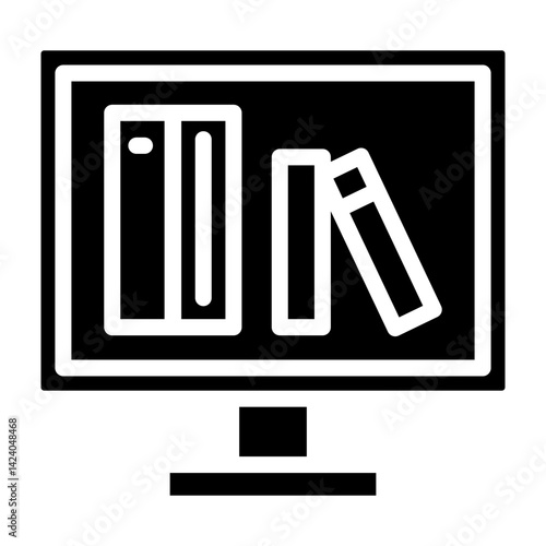 ELibrary Vector Glyph Icon Design