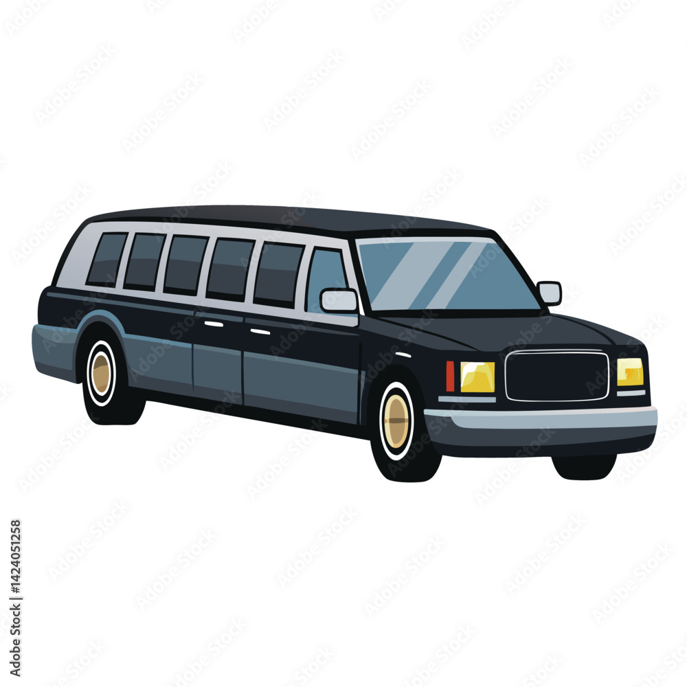 limousine shilhotee vector isolated on white background limousine shilhotee vector isolated on white background