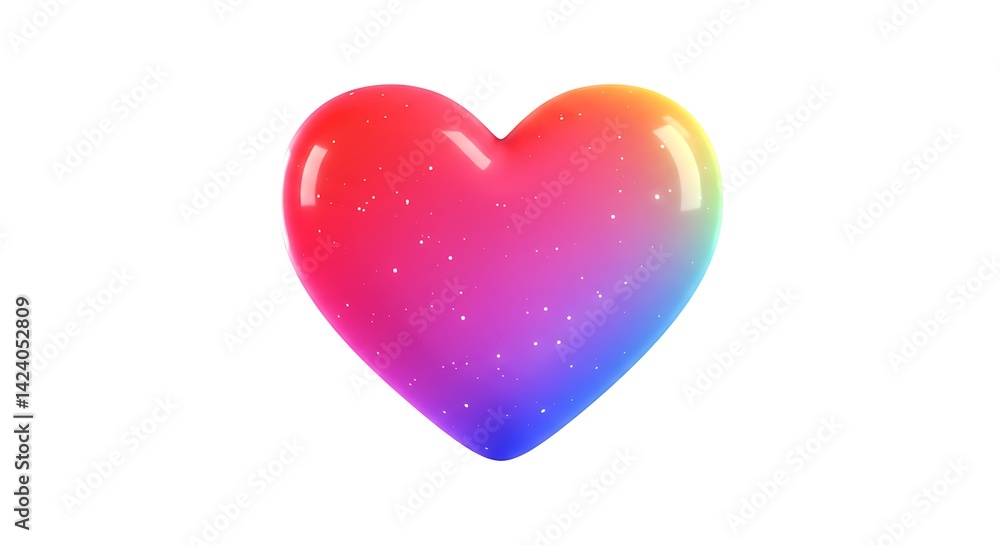 Obraz premium Heart Shape with Rainbow Gradient Colors on White Background