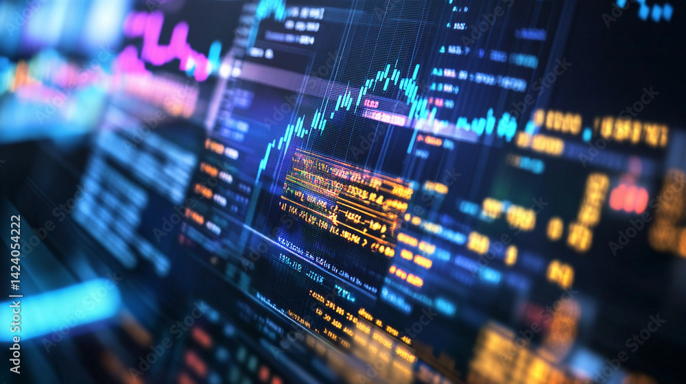 Bright close-up view of financial data display Generative AI Bright close-up view of financial data display Generative AI