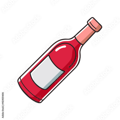 red wine bottle icon, red wine bottle vector illustration-simple illustration of red wine bottle, perfect for red wine bottle logos and icons