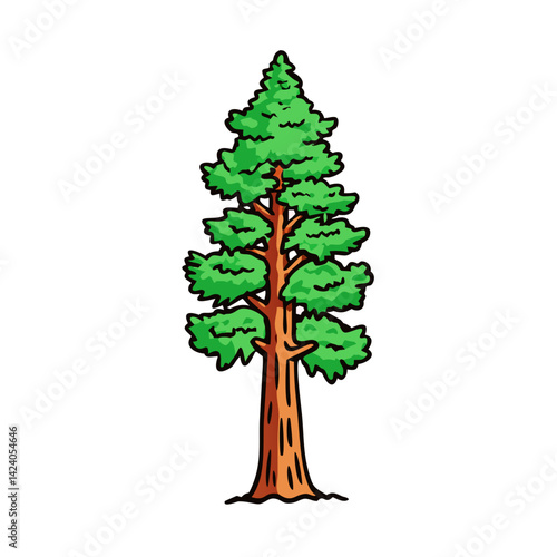redwood tree icon, redwood tree vector illustration-simple illustration of redwood tree, perfect for redwood tree logos and icons
