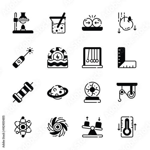 Check out handy pack of glyph style physics and science icons