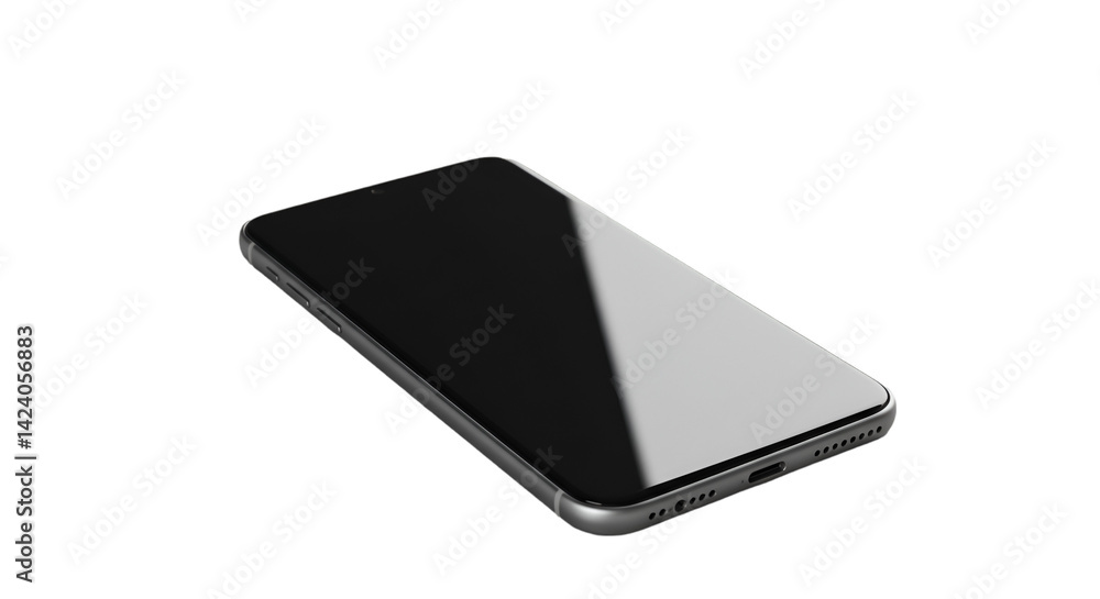 Sleek smartphone mockup dark gray modern device Sleek smartphone mockup dark gray modern device