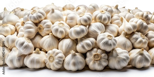 Bokeh Photography: Close-up of White Garlic Bulbs, Soft Focus, Shallow Depth of Field,  Culinary Photography, Food Photography, Garlic Background