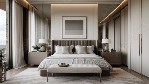 This bedroom is all about quiet luxury and minimalist style