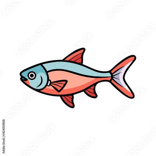 rummy nose tetra fish icon, rummy nose tetra fish vector illustration-simple illustration of rummy nose tetra fish, perfect for rummy nose tetra fish logos and icons