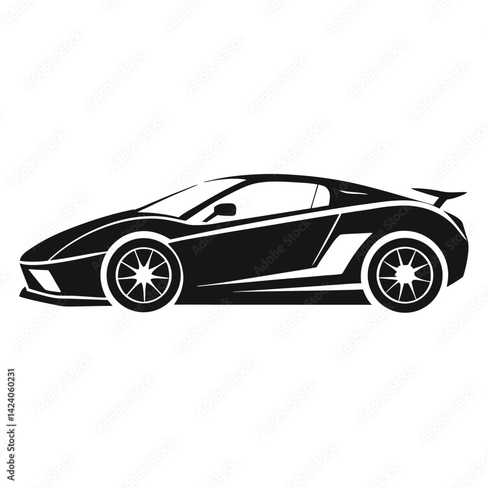 Obraz premium sports car shilhotee vector isolated on white background