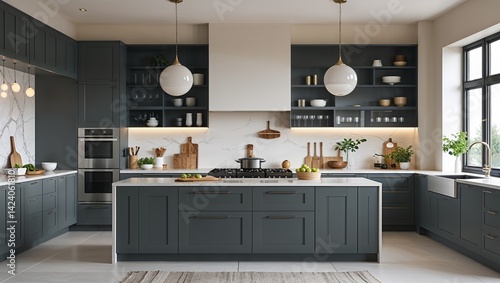 This kitchen combines elegance simplicity and practicality perfectly