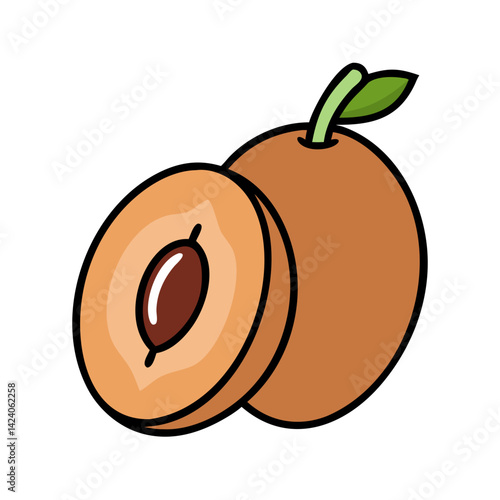 sapodilla fruit icon, sapodilla fruit vector illustration-simple illustration of sapodilla fruit, perfect for sapodilla fruit logos and icons