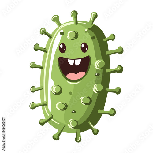 Funny Smiling Virus with Spikes