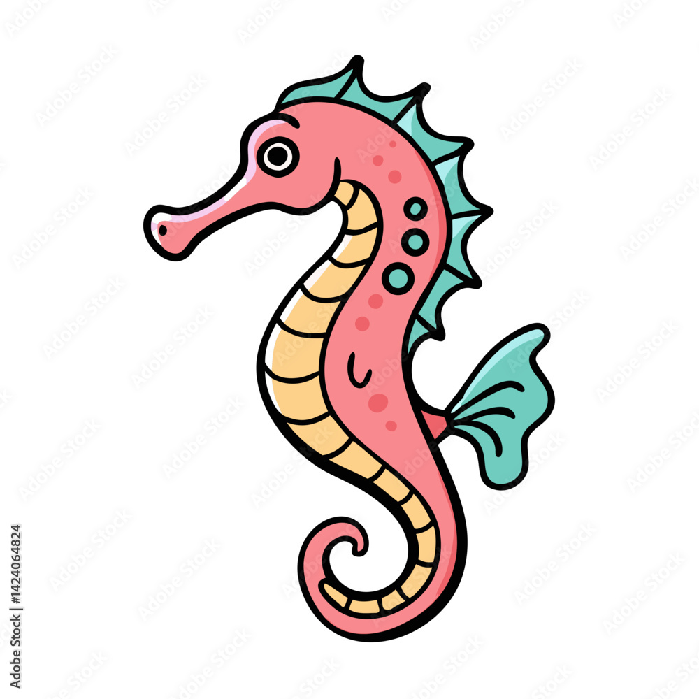 Fototapeta premium seahorse icon, seahorse vector illustration-simple illustration of seahorse, perfect for seahorse logos and icons