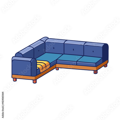 sectional sofa icon, sectional sofa vector illustration-simple illustration of sectional sofa, perfect for sectional sofa logos and icons