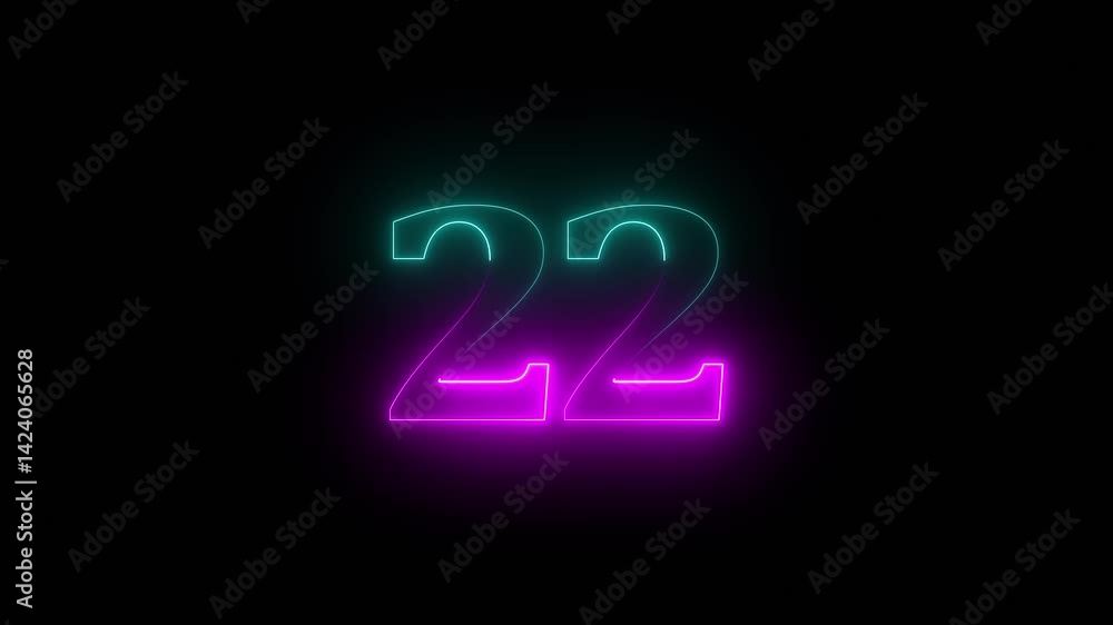 Abstract glowing neon number Abstract glowing neon number