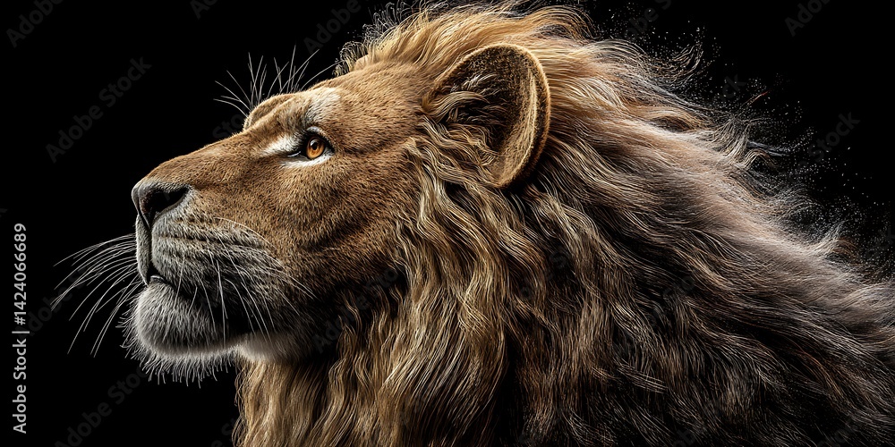 Naklejka premium close up portrait of a lion