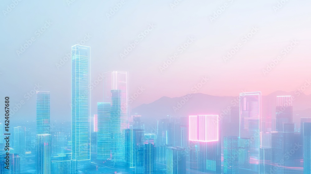 Futuristic city skyline symbolizing an AI ethics framework, buildings embodying principles of accountability, security, equality, vibrant colors, innovative architecture, urban landscape. Futuristic city skyline symbolizing an AI ethics framework, buildings embodying principles of accountability, security, equality, vibrant colors, innovative architecture, urban landscape.