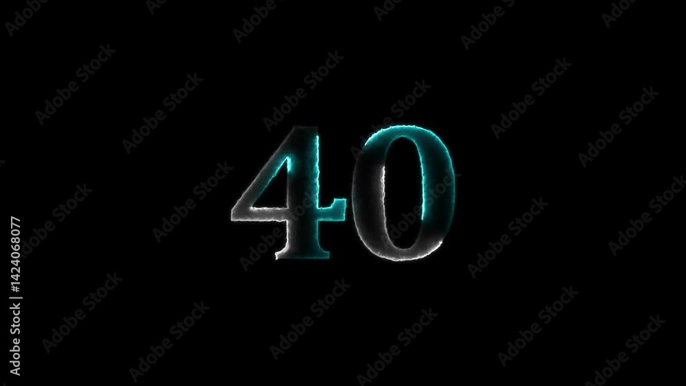Abstract glowing neon number Abstract glowing neon number