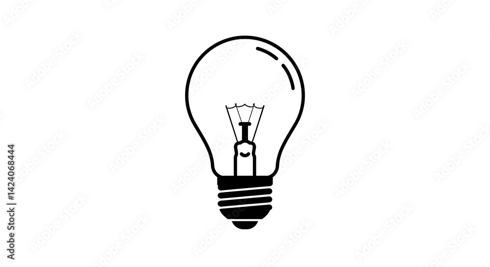 Light Bulb Illustration on White Background Idea Concept Light Bulb Illustration on White Background Idea Concept