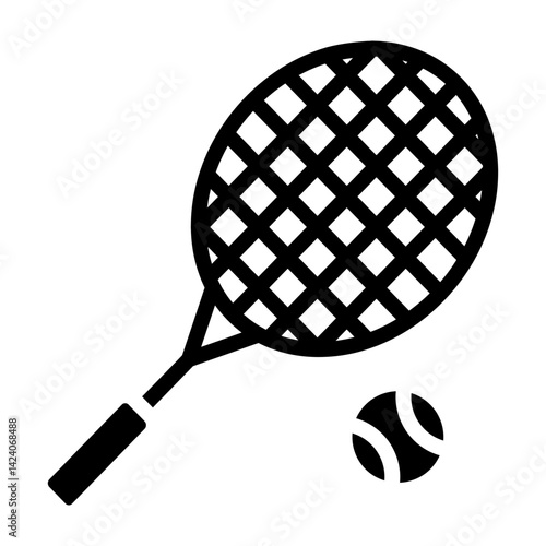 Tennis Vector Glyph Icon Design