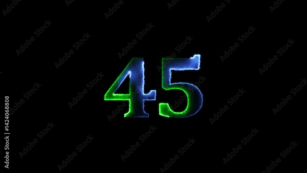 Abstract glowing neon number Abstract glowing neon number
