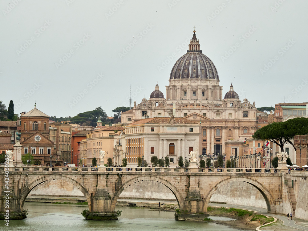 Fototapeta premium Vatican City. Vatican City, a city-state located within Rome, Italy, is the headquarters of the Roman Catholic Church. It is the home of the Pope and a treasure trove of iconic architecture and art.