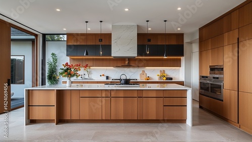 The kitchen is a work of art with clean modern lines