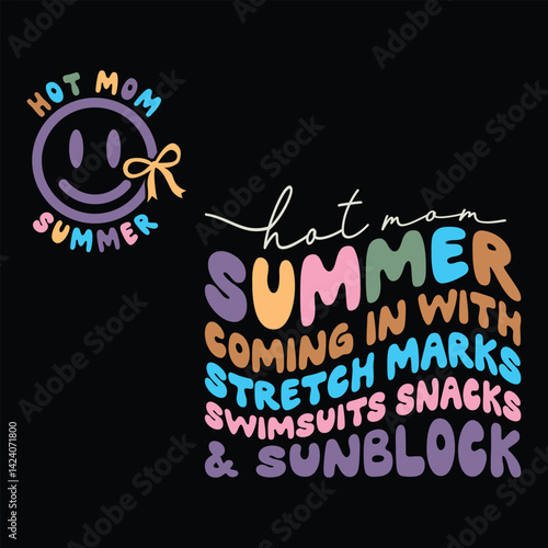 Hot Mom Summer coming in with stretch marks swimsuits snacks and sunblock