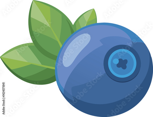 A vibrant vector art illustration showcasing delicious bilberries with rich colors and realistic details, perfect for food, nature, or botanical themes.