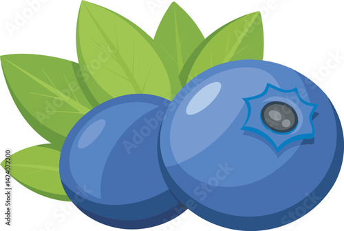 A vibrant vector art illustration showcasing delicious bilberries with rich colors and realistic details, perfect for food, nature, or botanical themes.
