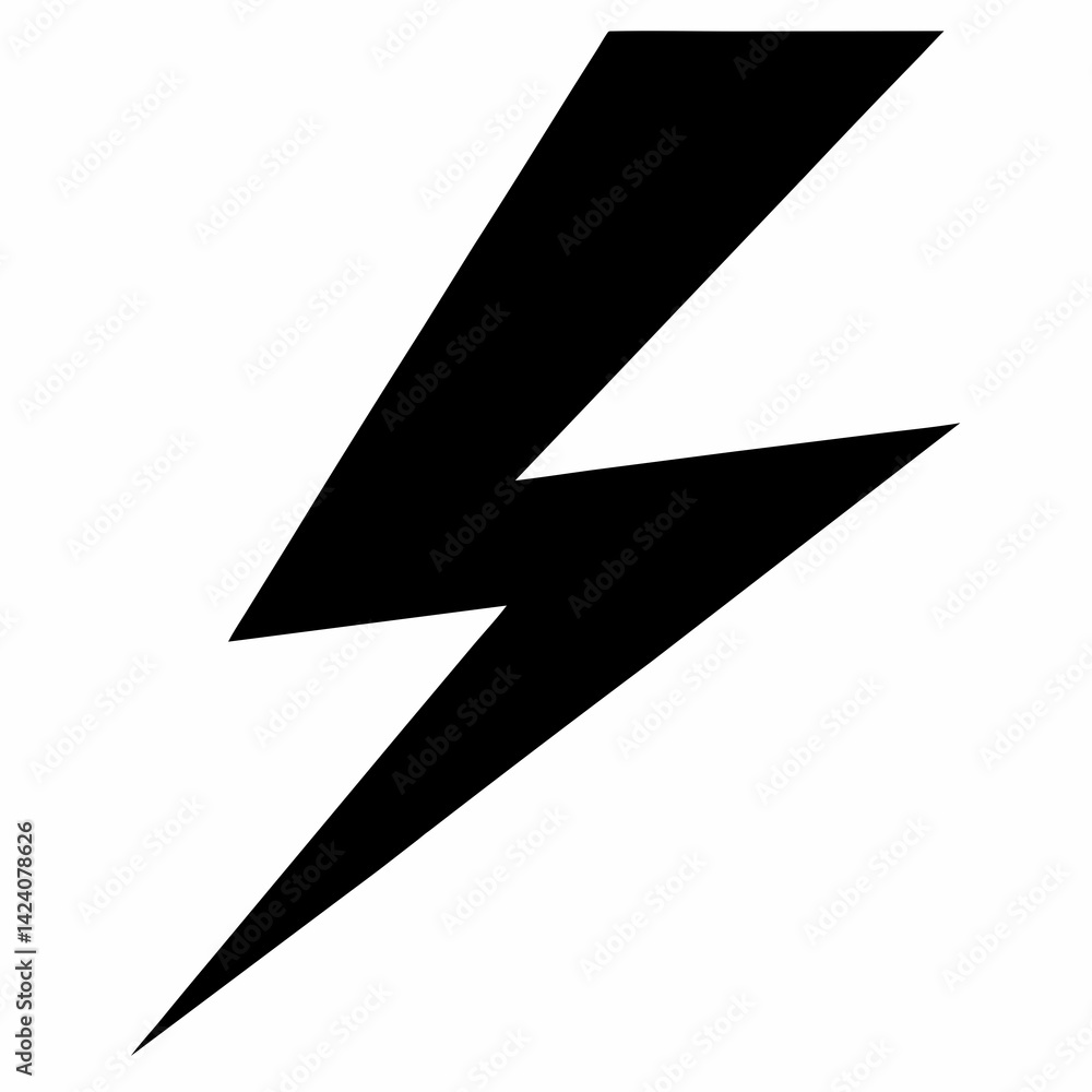 Electric Bolt Lightning Symbol vector silhouette black design white background Electric Bolt Lightning Symbol vector silhouette black design white background