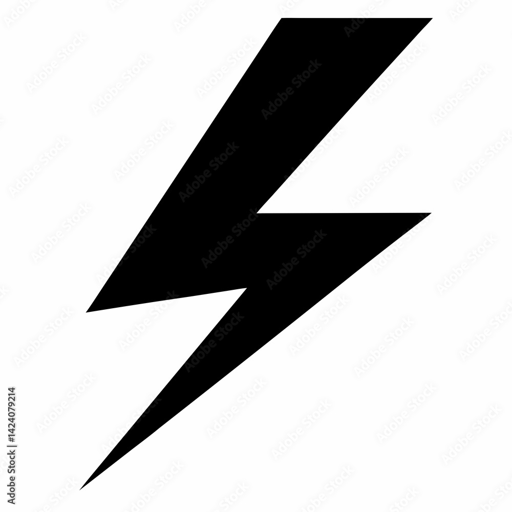 Electric Bolt Lightning Symbol vector silhouette black design white background Electric Bolt Lightning Symbol vector silhouette black design white background