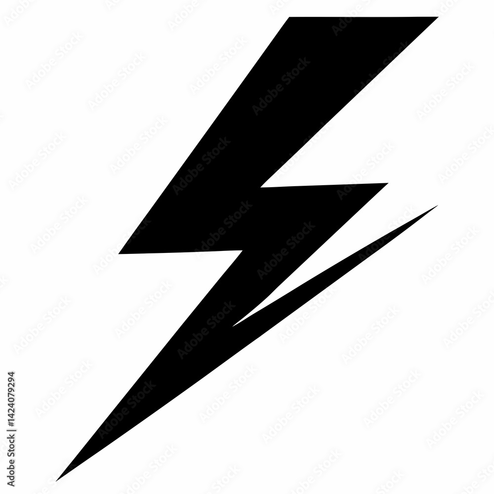 Electric Bolt Lightning Symbol vector silhouette black design white background Electric Bolt Lightning Symbol vector silhouette black design white background