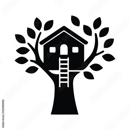 treehouse icon black color.