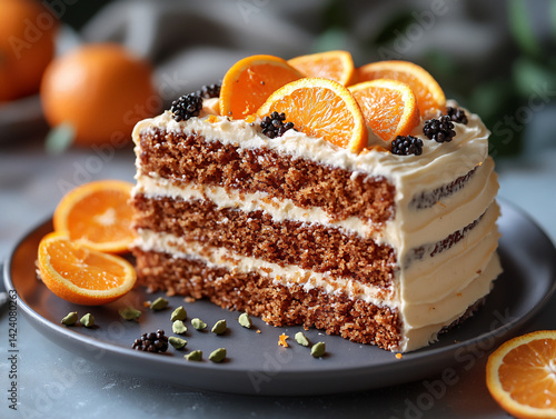 sunset orange cardamom cake,