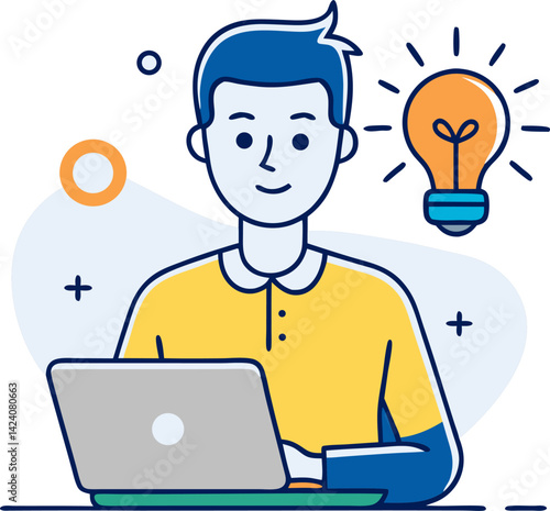 man with laptop computer