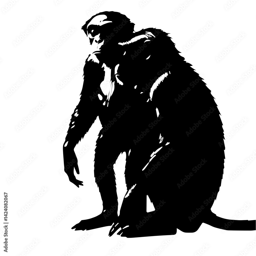 Fototapeta premium black a pair of monkeys