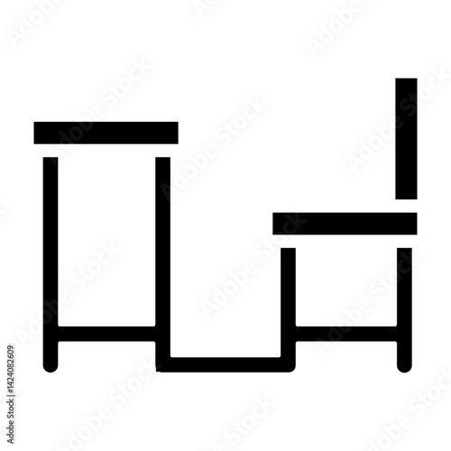 Classroom Bench Vector Glyph Icon Design