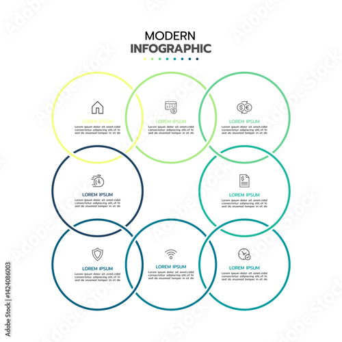 Business circle infographic template. timeline infographic icons designed for abstract background template.