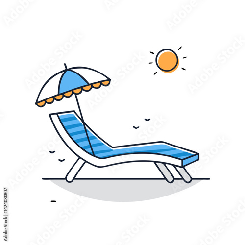 sun lounger icon, sun lounger vector illustration-simple illustration of sun lounger, perfect for sun lounger logos and icons
