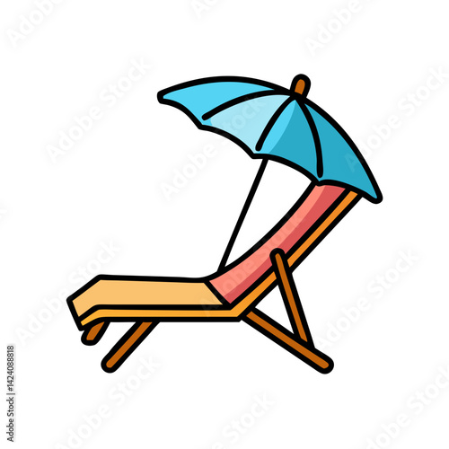 sun lounger icon, sun lounger vector illustration-simple illustration of sun lounger, perfect for sun lounger logos and icons