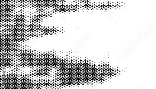 Black and white halftone pattern with geometric shapes for modern background and jersey design. Vector Format Illustration 