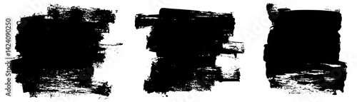 Grunge Background Square Shaped Grunge Brush Stroke Vector Set