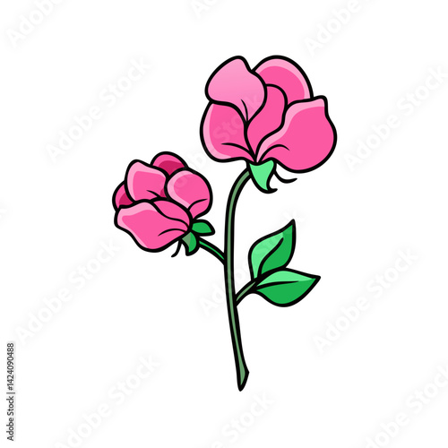 sweet pea flower icon, sweet pea flower vector illustration-simple illustration of sweet pea flower, perfect for sweet pea flower logos and icons