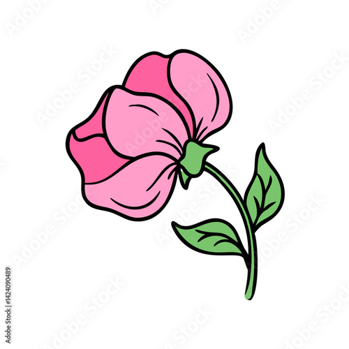 sweet pea flower icon, sweet pea flower vector illustration-simple illustration of sweet pea flower, perfect for sweet pea flower logos and icons