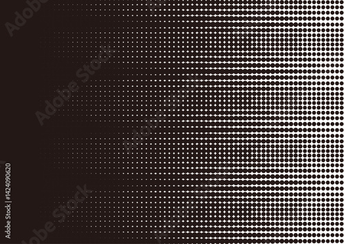 水玉模様背景イラスト（黒)