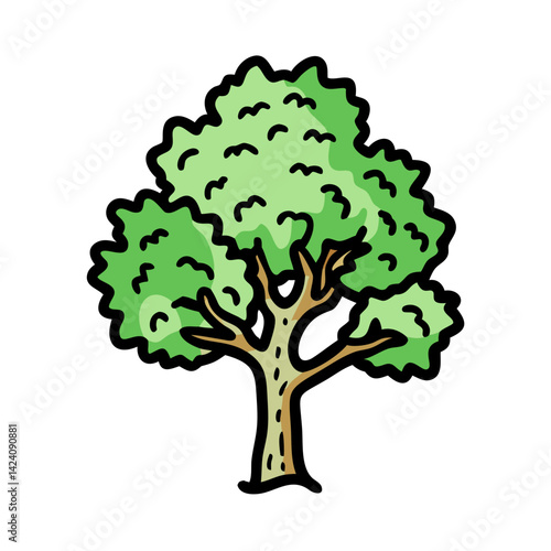 sycamore tree icon, sycamore tree vector illustration-simple illustration of sycamore tree, perfect for sycamore tree logos and icons