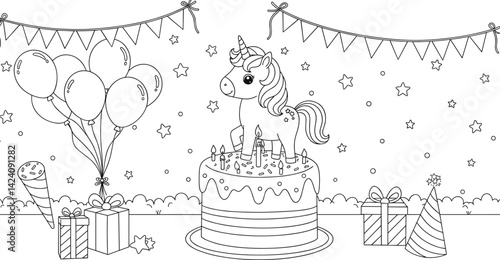 cat riding a bike, rainbow and flowers coloring page. you can print it on standard