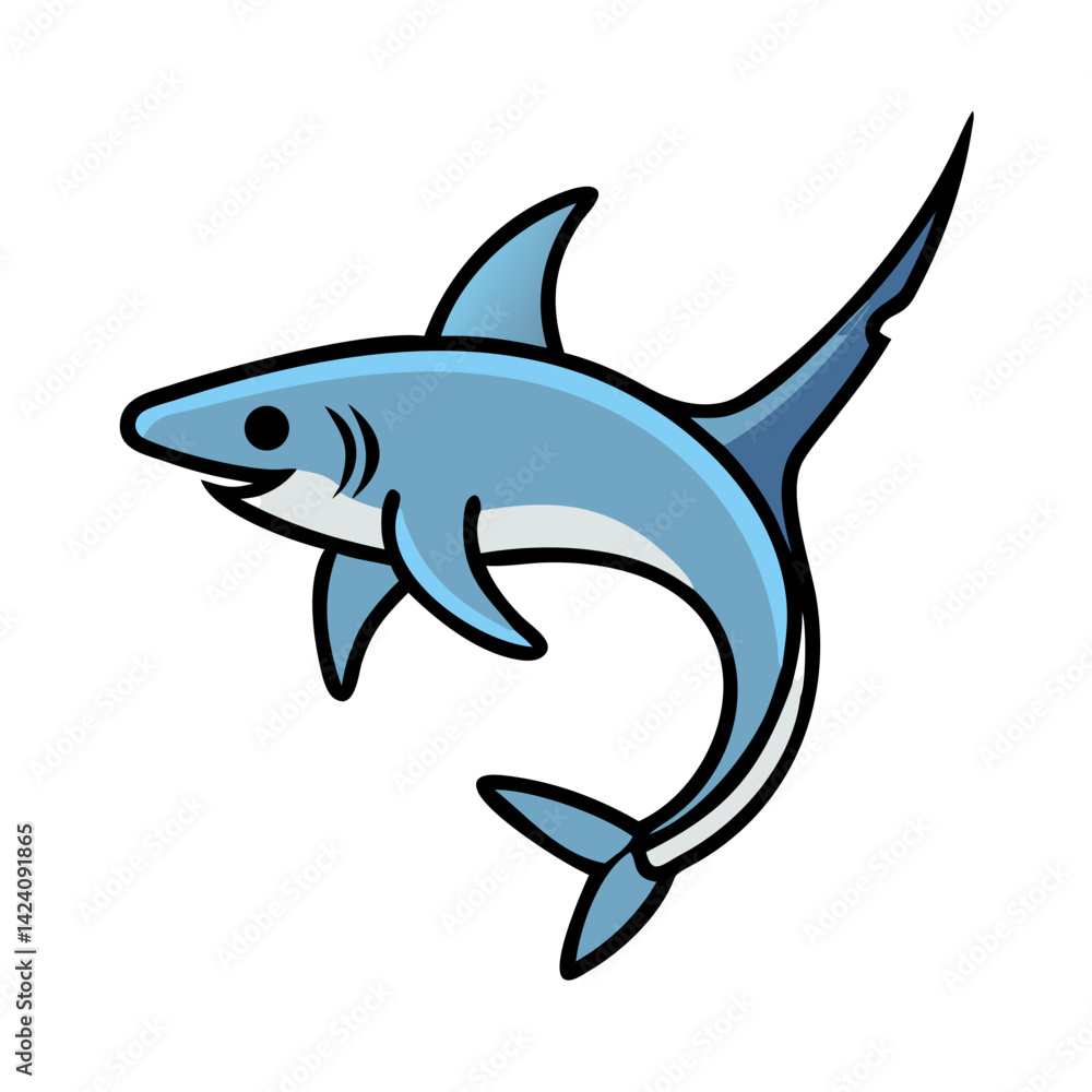 Fototapeta premium thresher shark icon, thresher shark vector illustration-simple illustration of thresher shark, perfect for thresher shark logos and icons