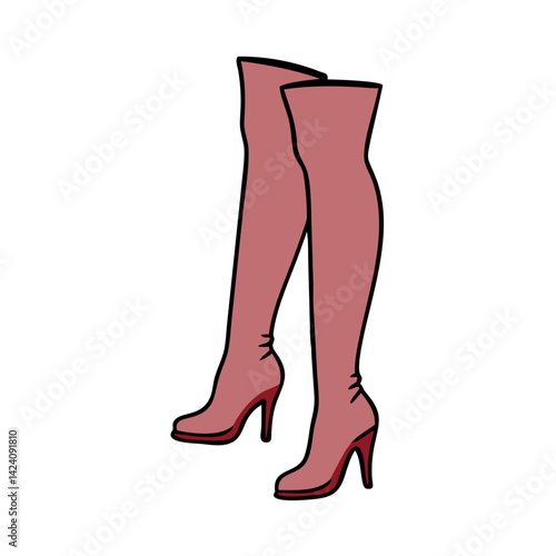 thigh high boots icon, thigh high boots vector illustration-simple illustration of thigh high boots, perfect for thigh high boots logos and icons