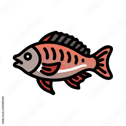 tilapia icon, tilapia vector illustration-simple illustration of tilapia, perfect for tilapia logos and icons